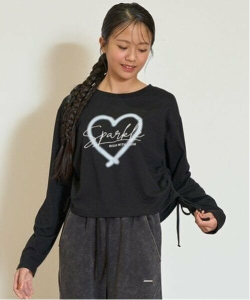 Lovetoxic / ラブトキシック Tシャツ | 【LTXC】サイドドロスト長T（黒）