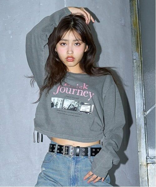 Lovetoxic / ラブトキシック Tシャツ | 【LTXC】【綿100％】ピグメントちびT（チャコール）