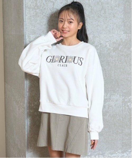 Lovetoxic / ラブトキシック スウェット | 【GOODPRICE】裏起毛フラワーロゴプルオーバー（オフ ホワイト）