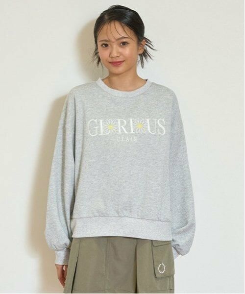 Lovetoxic / ラブトキシック スウェット | 【GOODPRICE】裏起毛フラワーロゴプルオーバー（トップ グレー）