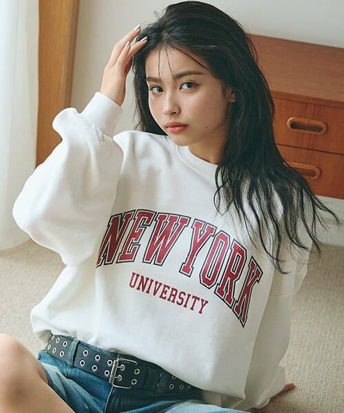 Lovetoxic / ラブトキシック スウェット | 【GOODPRICE】裏起毛カレッジプルオーバー（オフ ホワイト）