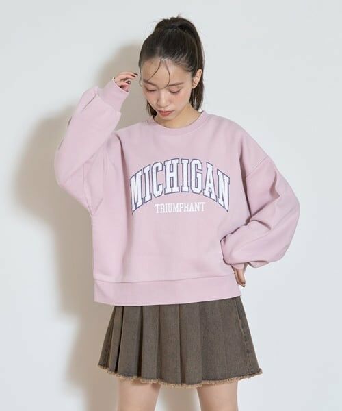 Lovetoxic / ラブトキシック スウェット | 【GOODPRICE】裏起毛カレッジプルオーバー（ピンク）