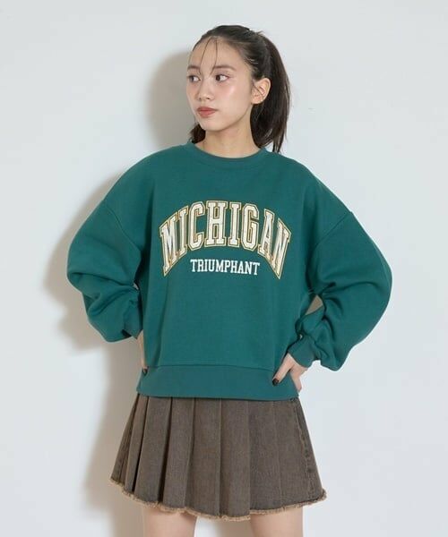 Lovetoxic / ラブトキシック スウェット | 【GOODPRICE】裏起毛カレッジプルオーバー（グリーン）