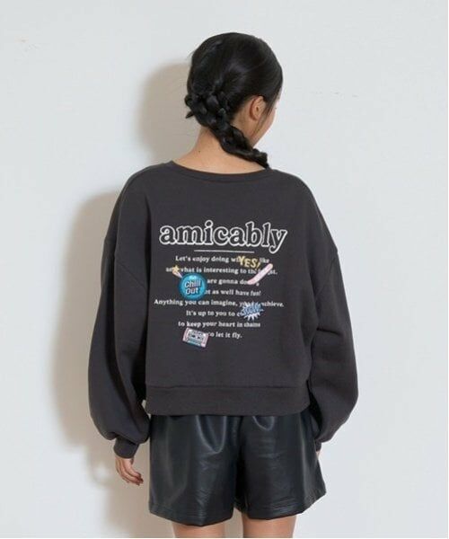 Lovetoxic / ラブトキシック スウェット | 裏起毛バックワッペンプルオーバー（チャコール）