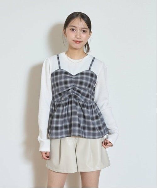 Lovetoxic / ラブトキシック Tシャツ | レイヤードトップス（オフ ホワイト）