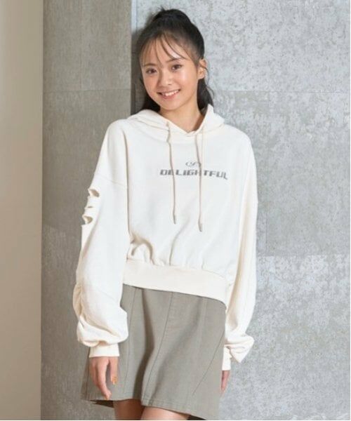 Lovetoxic / ラブトキシック パーカー | 【LTXC】【綿100％】ヴィンテージ風ダメージパーカ（アイボリー）