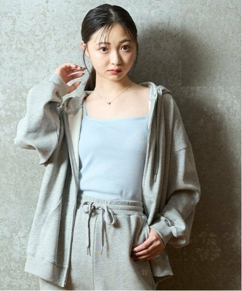 Lovetoxic / ラブトキシック パーカー | 【ベーシック/裏起毛】【綿100％】ジップパーカ（トップ グレー）