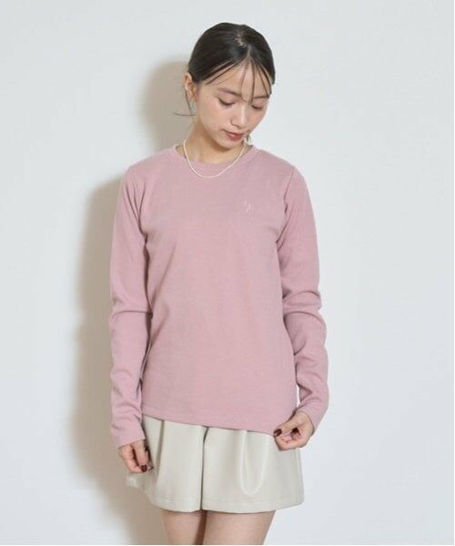 Lovetoxic / ラブトキシック Tシャツ | 【ベーシック/裏起毛】テレコ長袖Tシャツ（ピンク）