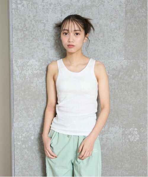 Lovetoxic / ラブトキシック キャミソール・チューブトップ | 【ベーシック】【綿100％】パッドつきタンクトップ（オフ ホワイト）