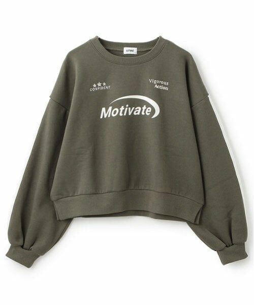 Lovetoxic / ラブトキシック スウェット | 【LTXC】裏起毛ラインクロップドトレーナー（カーキ）