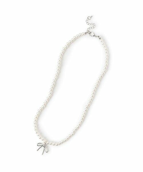 Lovetoxic / ラブトキシック ネックレス・ペンダント・チョーカー | パールリボンネックレス（パール）