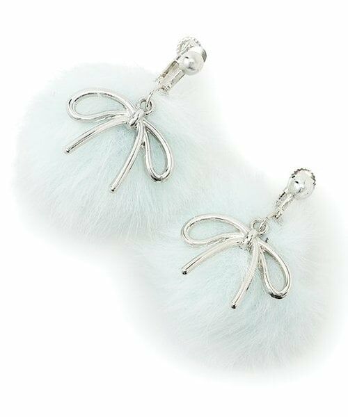 Lovetoxic / ラブトキシック ピアス・イヤリング | ポンポンイヤリング（グレー）