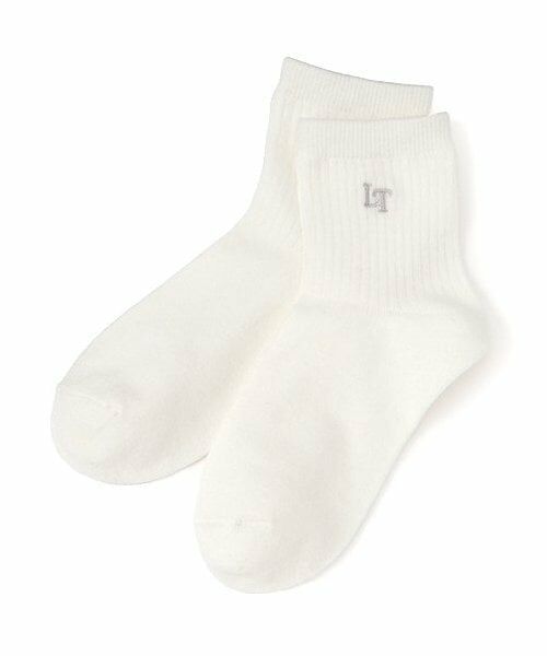 Lovetoxic / ラブトキシック ベビー・キッズウエア | 【ベーシック/あったか】刺しゅうクルーソックス（オフ ホワイト）