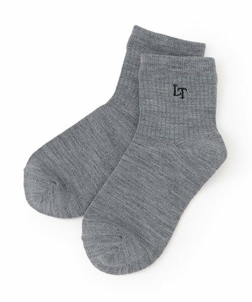 Lovetoxic / ラブトキシック ベビー・キッズウエア | 【ベーシック/あったか】刺しゅうクルーソックス（トップ グレー）