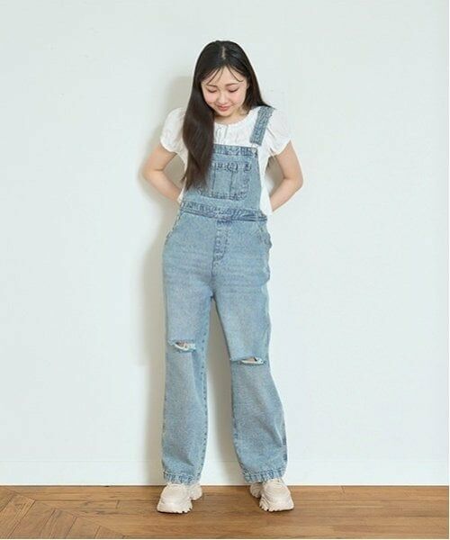 Lovetoxic / ラブトキシック サロペット・オールインワン | 【ベーシック】【GOODPRICE】デニムオーバーオール（インク ブルー）