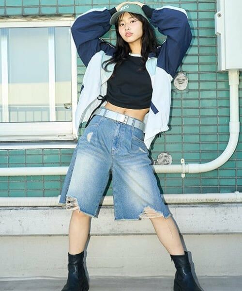 Lovetoxic / ラブトキシック ショート・ハーフ・半端丈パンツ | 【LTXC】タックハーフデニムパンツ | 詳細4