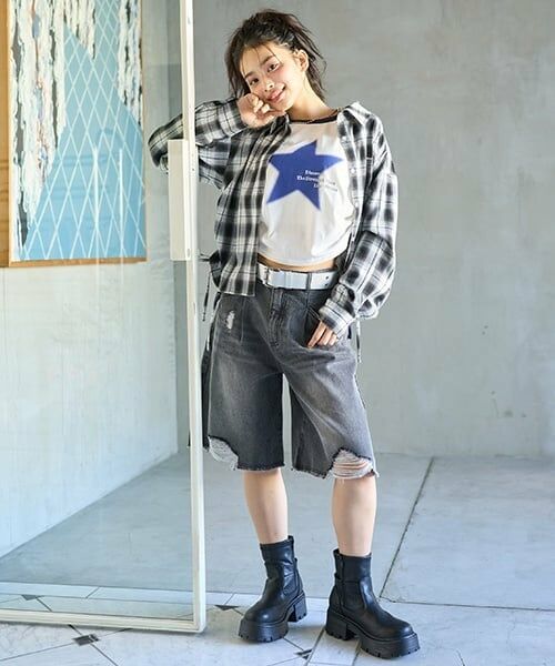 Lovetoxic / ラブトキシック ショート・ハーフ・半端丈パンツ | 【LTXC】タックハーフデニムパンツ | 詳細5