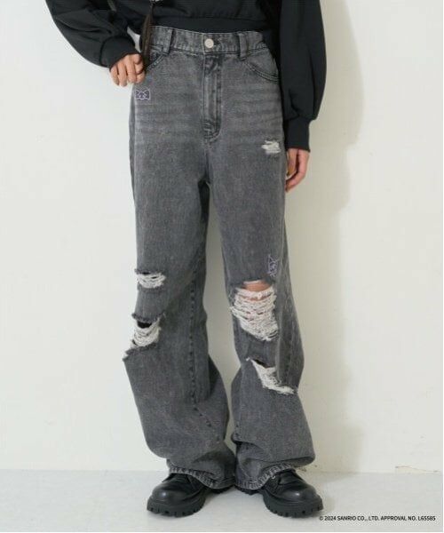 Lovetoxic / ラブトキシック その他パンツ | 【サンリオキャラクターズ】刺しゅうデニムパンツ(クロミ)