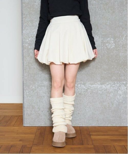 Lovetoxic / ラブトキシック ミニ・ひざ丈スカート | バルーンタックスカパン(アイボリー)