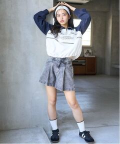 Lovetoxic / ラブトキシック ショート・ハーフ・半端丈パンツ | 美脚見えタックフレアデニムキュロット