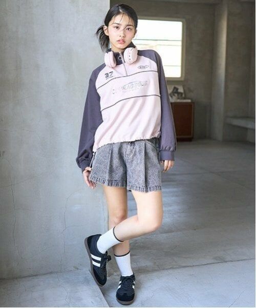 Lovetoxic / ラブトキシック ショート・ハーフ・半端丈パンツ | 美脚見えタックフレアデニムキュロット | 詳細1