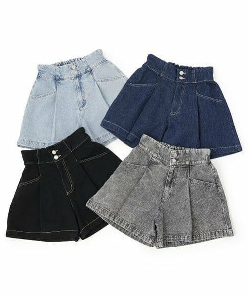 Lovetoxic / ラブトキシック ショート・ハーフ・半端丈パンツ | 美脚見えタックフレアデニムキュロット | 詳細9