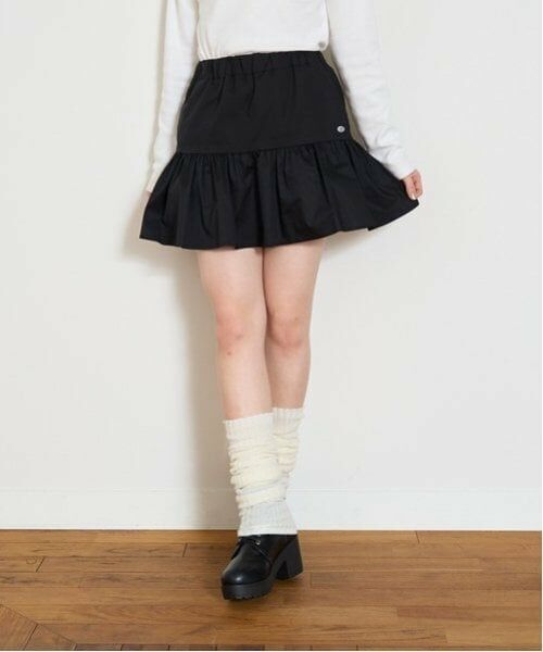 Lovetoxic / ラブトキシック ショート・ハーフ・半端丈パンツ | ティアードフレアスカート（黒）