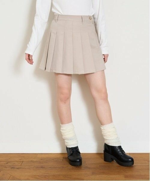 Lovetoxic / ラブトキシック ショート・ハーフ・半端丈パンツ | 【イージーケア】【GOODPRICE】プリーツスカート（ベージュ）