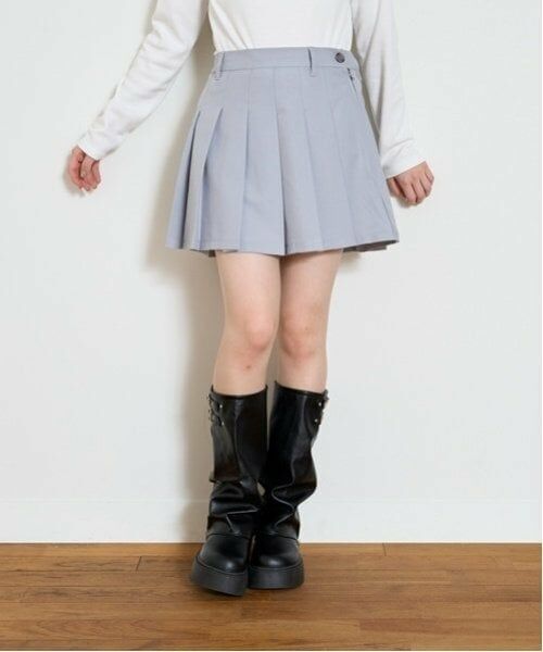 Lovetoxic / ラブトキシック ショート・ハーフ・半端丈パンツ | 【イージーケア】【GOODPRICE】プリーツスカート（グレー）