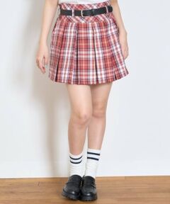 Lovetoxic / ラブトキシック ショート・ハーフ・半端丈パンツ | 【GOODPRICE】ベルト付チェックプリーツスカ-ト