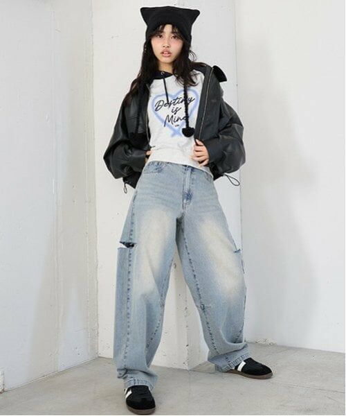 Lovetoxic / ラブトキシック その他パンツ | 【LTXC】バレルレッグダメージデニム | 詳細2