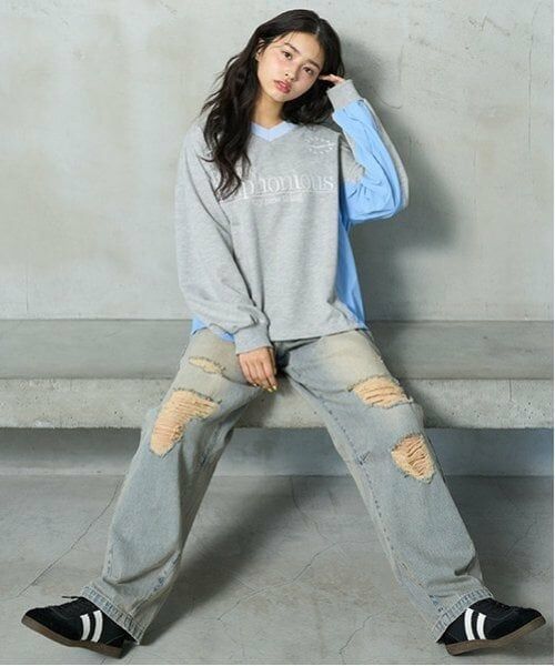 Lovetoxic / ラブトキシック その他パンツ | 【LTXC】バレルレッグダメージデニム | 詳細4