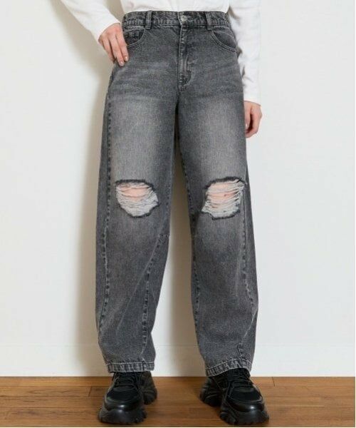 Lovetoxic / ラブトキシック その他パンツ | 【LTXC】バレルレッグダメージデニム（グレー）