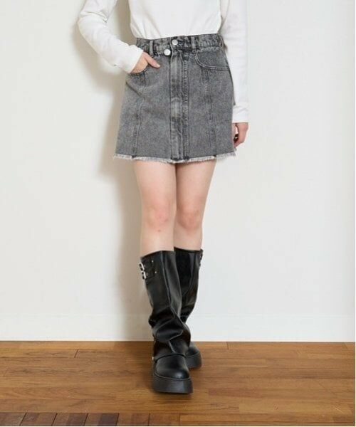 Lovetoxic / ラブトキシック ミニ・ひざ丈スカート | 【LTXC】2WAYラップスカート（グレー）