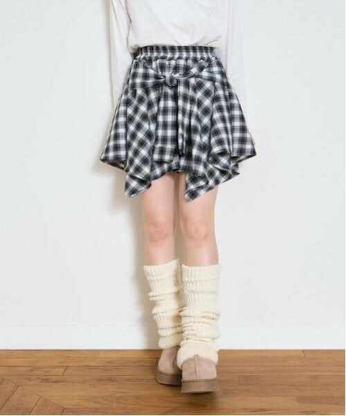 Lovetoxic / ラブトキシック ショート・ハーフ・半端丈パンツ | 【LTXC】チェック巻き風キュロット（黒）