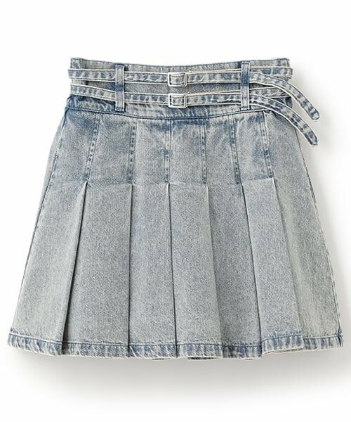 Lovetoxic / ラブトキシック ショート・ハーフ・半端丈パンツ | 【LTXC】Wベルトデニムプリーツスカート | 詳細7