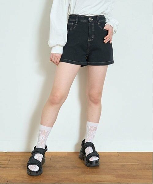 Lovetoxic / ラブトキシック ショート・ハーフ・半端丈パンツ | 【GOODPRICE】ポケットロゴショートパンツ（黒）