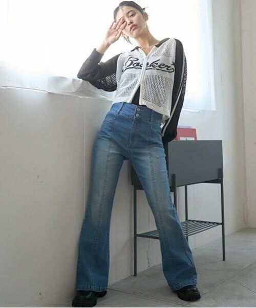 Lovetoxic / ラブトキシック その他パンツ | スタイルアップフレアデニム（ブルー）