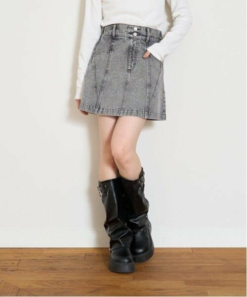 Lovetoxic / ラブトキシック ショート・ハーフ・半端丈パンツ | 【GOODPRICE】オシャ見え切替えスカート（グレー）