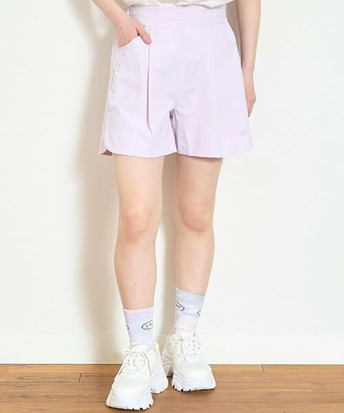 Lovetoxic / ラブトキシック ショート・ハーフ・半端丈パンツ | 【水陸両用/ストレッチ】【GOODPRICE】タックナイロンパンツ（ラベンダー）