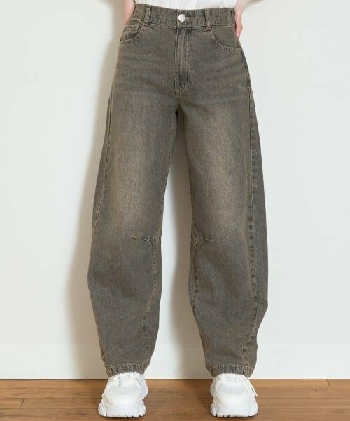 Lovetoxic / ラブトキシック その他パンツ | 【LTXC】【接触冷感/ひんやり】バレルレッグライトデニム（グレー）