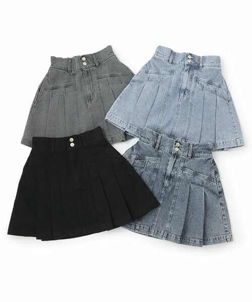 Lovetoxic / ラブトキシック ショート・ハーフ・半端丈パンツ | 美脚見えデニムプリーツスカート | 詳細13