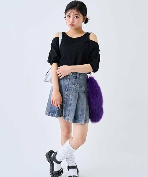 Lovetoxic / ラブトキシック ショート・ハーフ・半端丈パンツ | 美脚見えデニムプリーツスカート | 詳細14