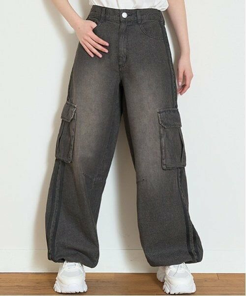 Lovetoxic / ラブトキシック その他パンツ | 【LTXC】ライトデニムラインカーゴパンツ（黒）