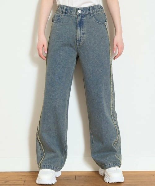 Lovetoxic / ラブトキシック その他パンツ | フリンジデニムパンツ(紺)