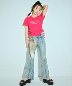 Lovetoxic / ラブトキシック その他パンツ | 【接触冷感/ひんやり】スタイルアップフレアデニム