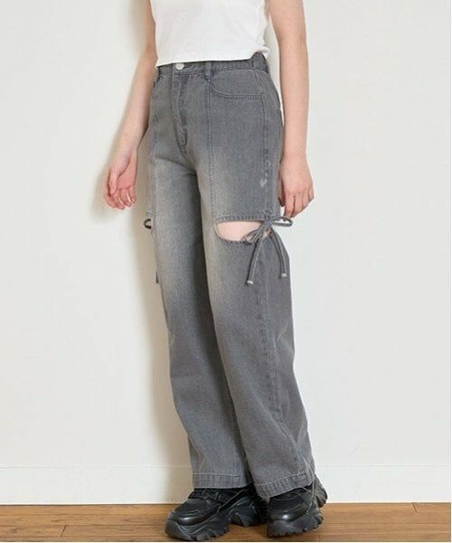 Lovetoxic / ラブトキシック その他パンツ | リボンスリットデニムパンツ | 詳細2