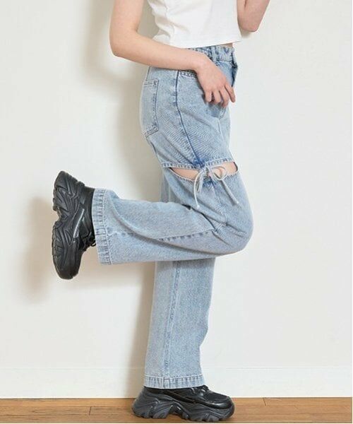 Lovetoxic / ラブトキシック その他パンツ | リボンスリットデニムパンツ | 詳細3