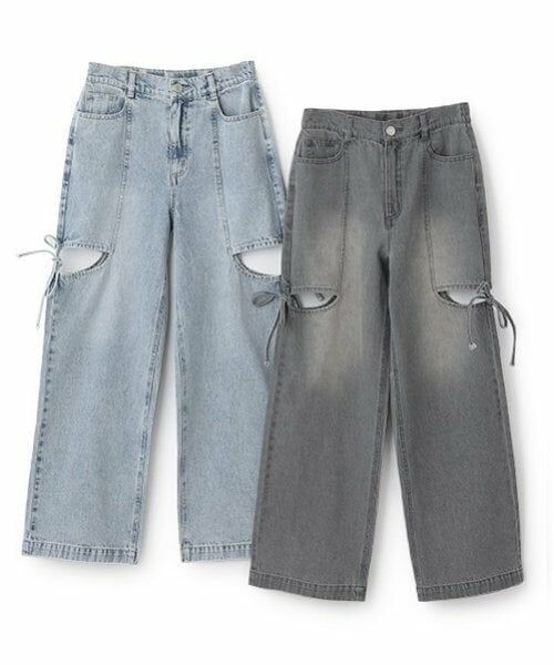 Lovetoxic / ラブトキシック その他パンツ | リボンスリットデニムパンツ | 詳細4