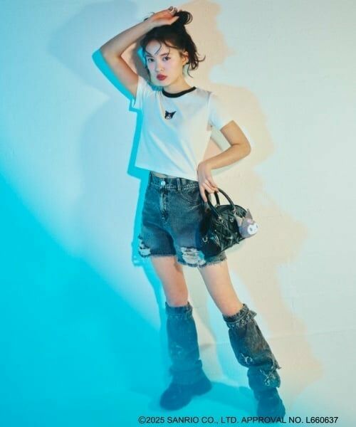 Lovetoxic / ラブトキシック ショート・ハーフ・半端丈パンツ | 【マイメロディ・クロミ】ダメージショートパンツ | 詳細1